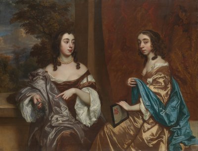 Mary Capel, Later Duchess of Beaufort, and Her Sister Elizabeth, Countess of Carnarvon by Peter Lely